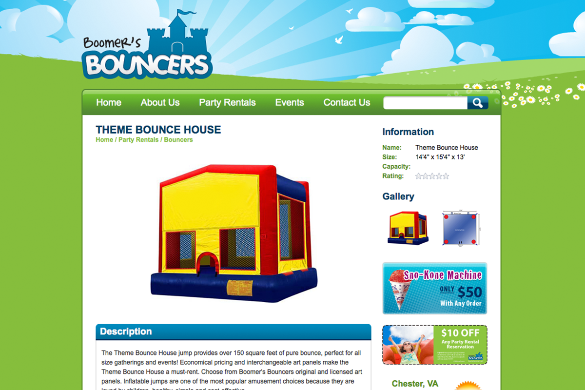 Boomer's Bouncers Website